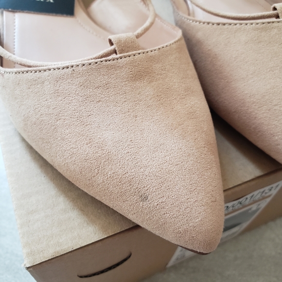 Zara Taupe Lace Up Flats - Picture 5 of 12